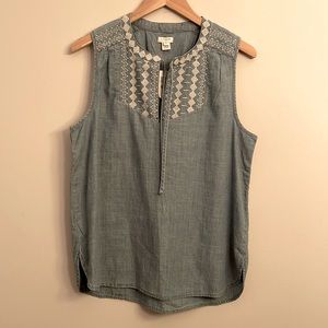 NWT JCrew Sleeveless Chambray Top - Size 10